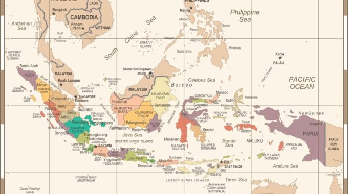 VIntage Indonesia Map