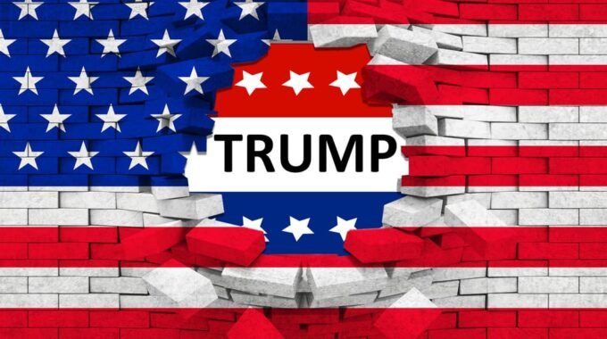 US Map with Trump in Middle