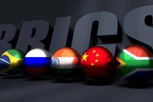 BRICS with small globes showing main countries