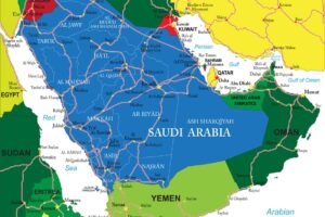 Saudi Arabia Map in Color