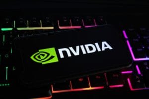 NVIDIA logo on mobile phone screen