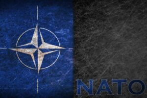 Old Metal Background with NATO Flag