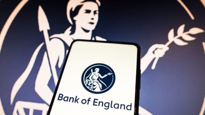 Bank of England Logo Displayed on Smartphone