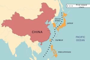 Asia Map Highlighting China, Philippines and Japan