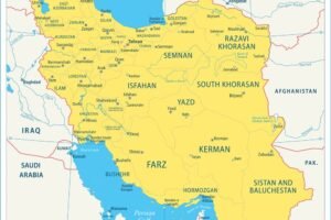 Iran map highly detailed