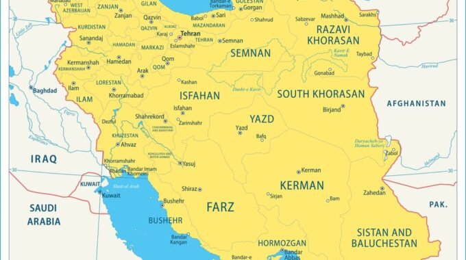 Iran map highly detailed