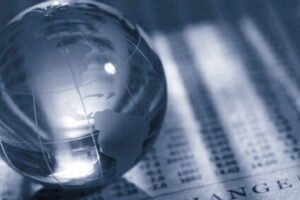 Globe on Financial Newspaper