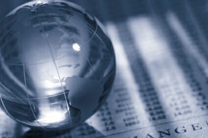 Globe on Financial Newspaper