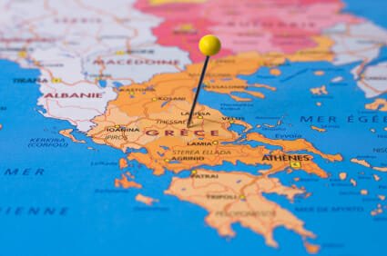 Map of Greece in EU
