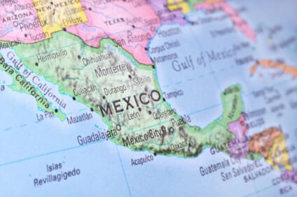 Physical Map of Mexico