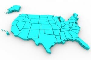 United States Map - 3d Render Illusration