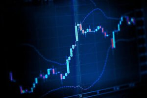 Stock Exchange Chart Graph in Blue Tone