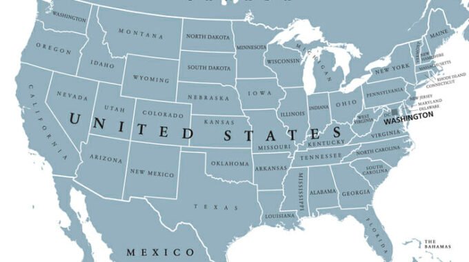 USA United States of America political map