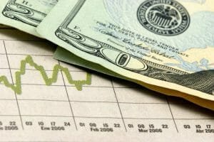 Close up look of markets various bills