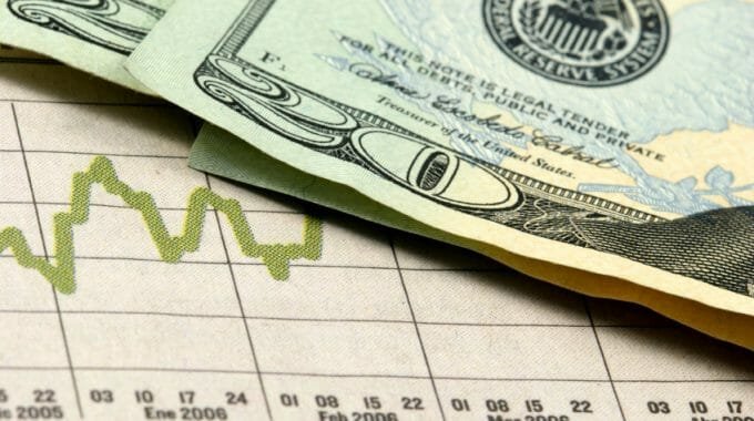 Close up look of markets various bills