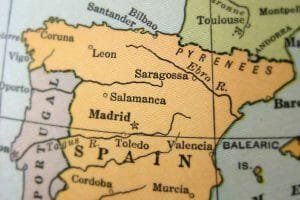 Map of Portugal and Spain