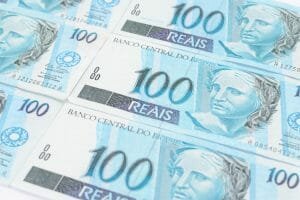 Financial Brazilian Real money background