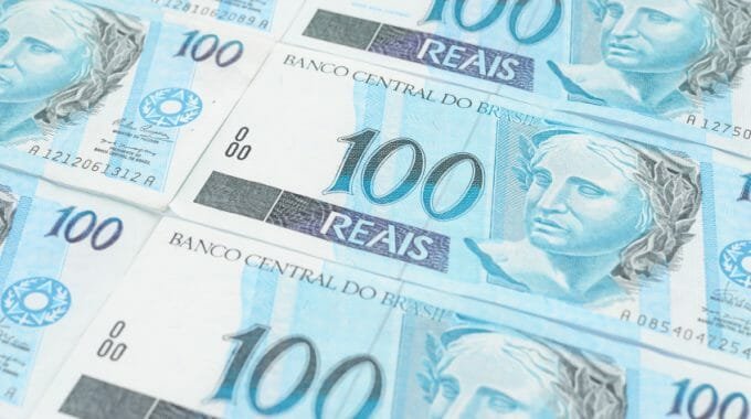 Financial Brazilian Real money background