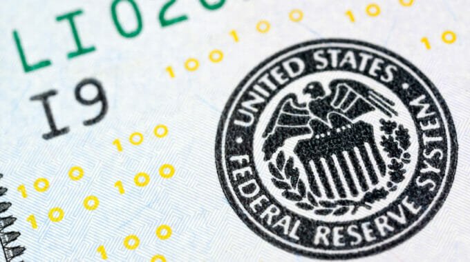 United States Federal Reserve Emblem on Note